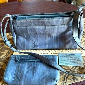 Lee Sands Vintage genuine eel skin shoulder bag/wallet